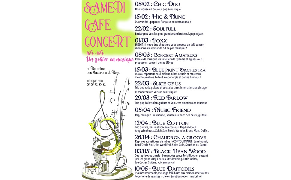 Samedi Café Concert de 16h à 18h